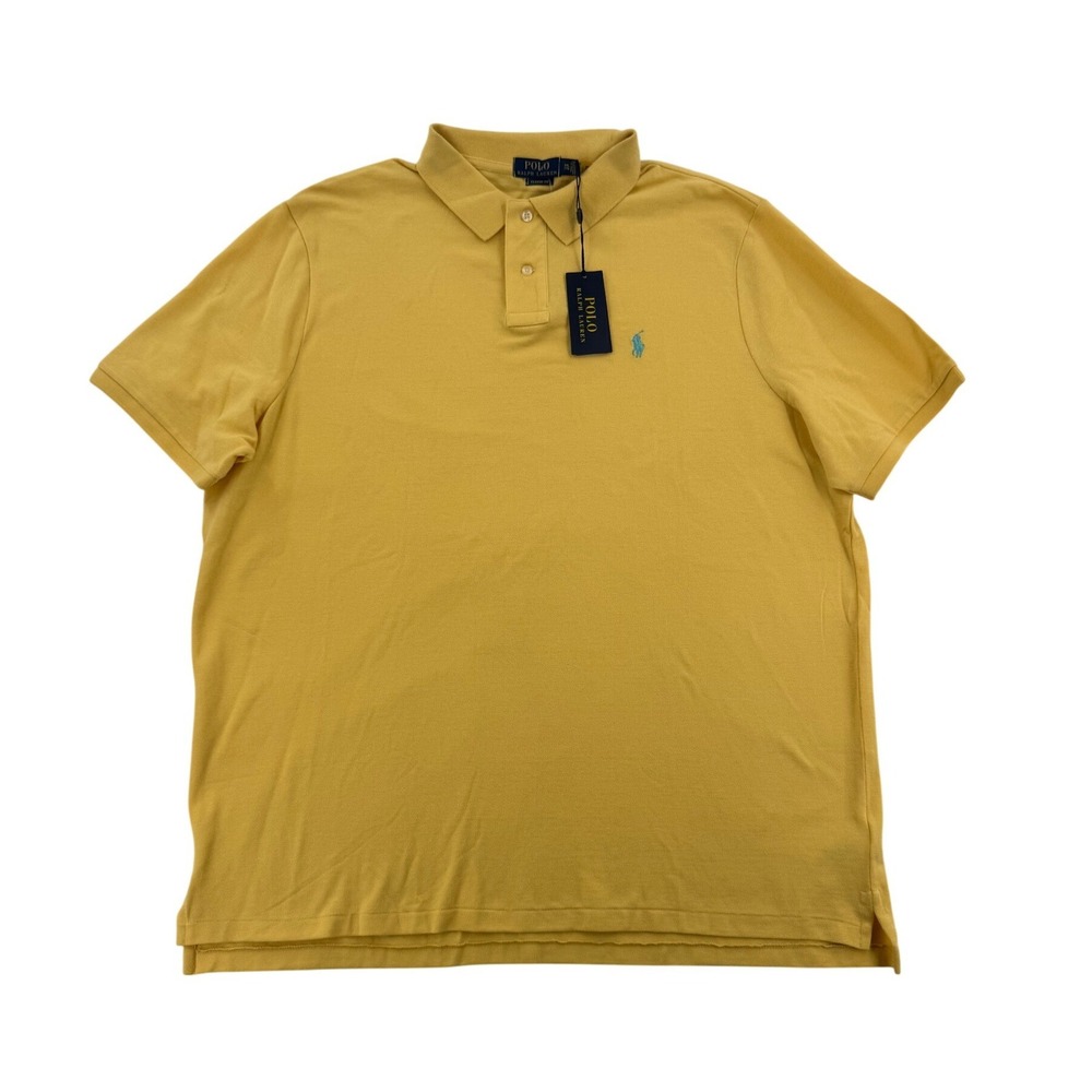 Polo Ralph Lauren Polo Shirt Mens XXL Yellow New Classic Fit Cotton Mesh Pony
